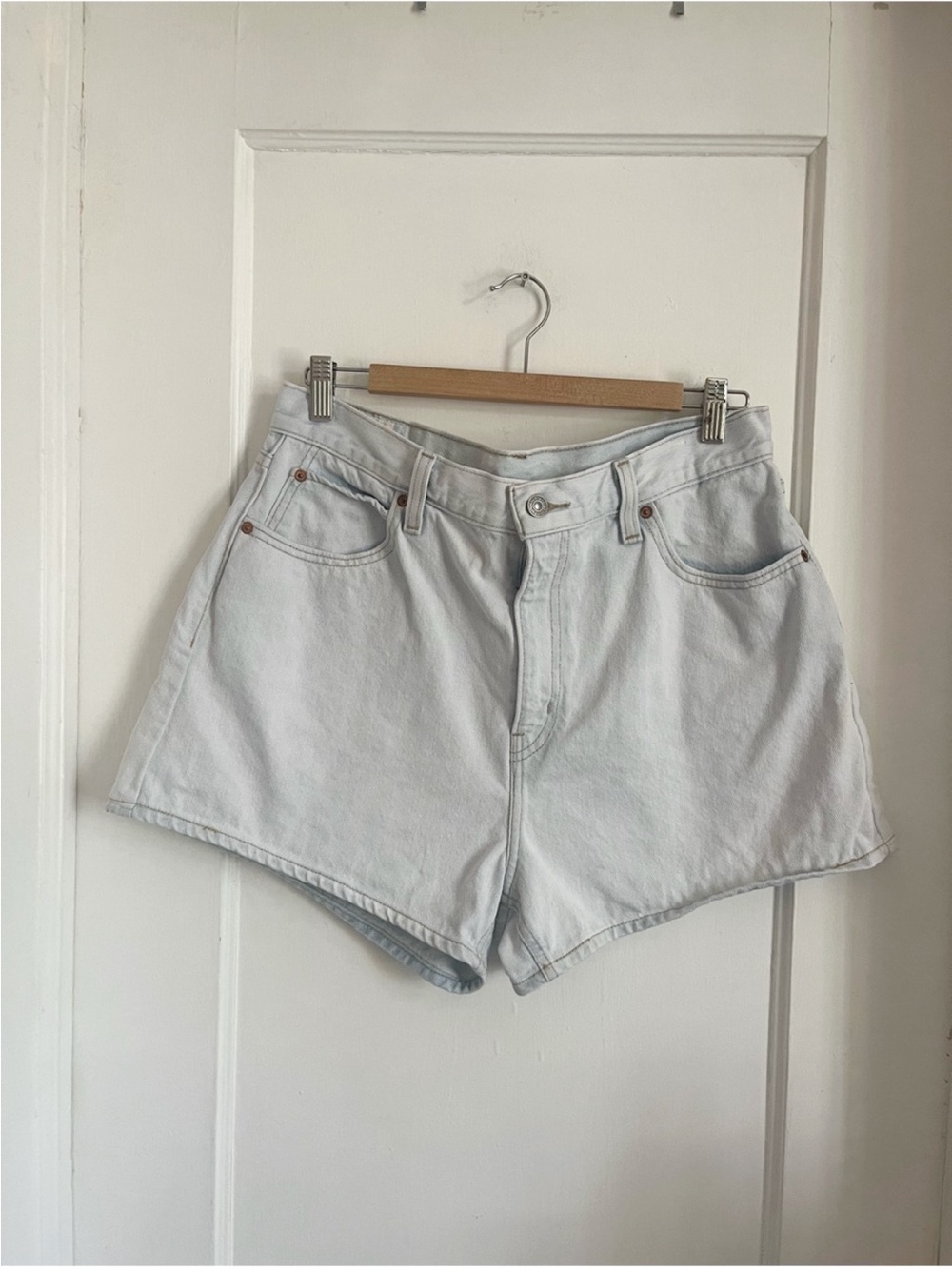 Levis High-Waist Light Blue Denim Shorts